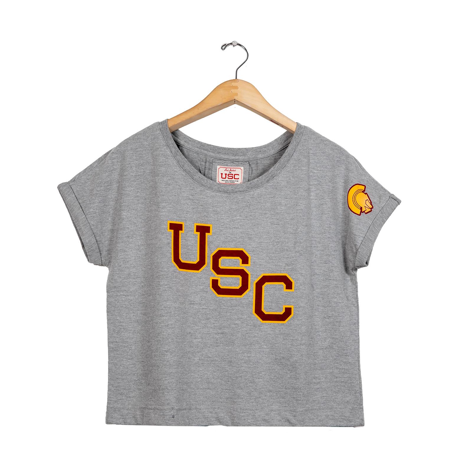 USC Womens Wells Cropped Cuffed SS Top image01